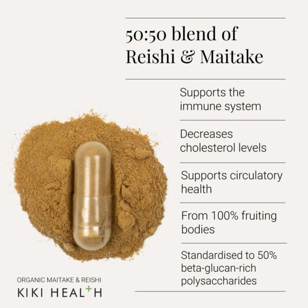 Mushroom Extract Maitake & Reishi Blend Vegicaps, Organic - Image 3